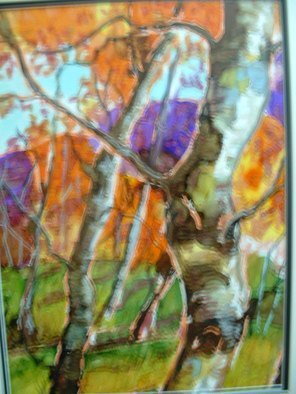 Andree Lisette Herz; Old  Birch, 2015, Original Painting Ink, 16 x 20 inches. Artwork description: 241                                             . alcohol ink  painted with q tips on yupo                                                       ...