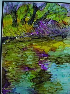 Andree Lisette Herz; Riverrun, 2013, Original Painting Ink, 16 x 20 inches. Artwork description: 241                                 . alcohol ink  painted with q tips on yupo                                           ...