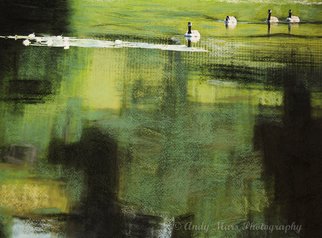 Andy Mars; Geese On Pond, 2007, Original Mixed Media, 14 x 11 inches. Artwork description: 241  Geese, Pond, Water, Pastel, Chalk Photo, Painting, 'Mixed Media'  ...