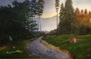Ana Maria Hidalgo; The Forest, 2016, Original Painting Oil, 70 x 30 cm. 