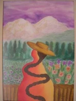 Ani Tejada; Looking At Teh Sky, 2004, Original Watercolor, 50 x 70 cm. Artwork description: 241 Original Watercolor...