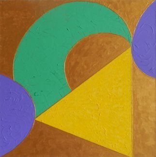 Anna Shchelochkova; Yellow Triangle, 2017, Original Painting Oil, 50 x 50 cm. Artwork description: 241 Oil and acrylic on canvas...