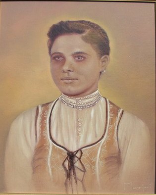 Antoniu Marjai; Transsylvanian Lady, 2010, Original Painting Oil, 40 x 60 cm. 