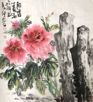 Chongwu Ao; Au42 Fragrances Of Flowers, 2017, Original Painting Ink, 63 x 70 cm. Artwork description: 241 Original Abstract Ink Painting On The Rice Paper. Freedom your true feelings is the portrayal of my artworks. It shows Asian cultural elements and humanistic spirit and is magnificent, open, natural, and has no limit. ...