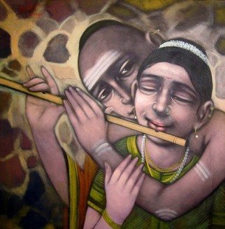 Pramod Apet; Little Master, 2010, Original Painting Acrylic, 24 x 24 inches. Artwork description: 241               indian, child, music, figeretiv , love, boy, girl, smil, dream, smil, love, moon, music, party, world, game, window, compitistion     48