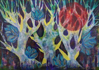 Ariadna De Raadt; Mystical Forest, 2018, Original Mixed Media, 70 x 50 cm. Artwork description: 241 forest, mystery, mystical, fairy, trees, flowers, dark...