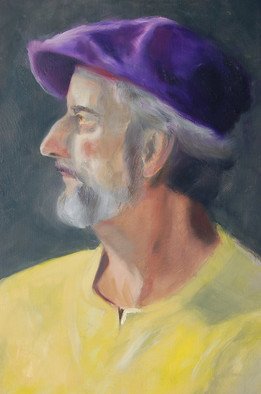 Mary Ann Archibald; Man With A Purple Hat, 2007, Original Painting Oil, 20 x 24 inches. 