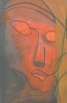 Ari Rajsbaum; El Invitado, 1995, Original Pastel, 32.5 x 50 cm. Artwork description: 241 This painting, done with pastel and ink, is part of a group of paintings called  Specters ...