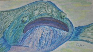 Ari Rajsbaum; Fish, 2016, Original Pastel Oil, 50 x 32.5 cm. Artwork description: 241 This image is part of a group of paintings called aEURoeWise AnimalsaEUR...