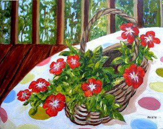 Dulz Cuna; Linas Petunias, 2010, Original Painting Oil, 16 x 20 inches. Artwork description: 241   always loved painting flowers, they give me an exercise in composition. .  ...
