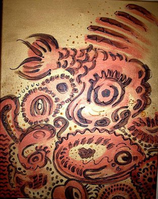 Dulz Cuna; Patik Isda, 2010, Original Mixed Media, 16 x 20 inches. Artwork description: 241  Tattoo motifs are really graphic notions of nature. Now with a friend at Valley Cottage, New York. But I could be commissioned to make paintings in this style ...
