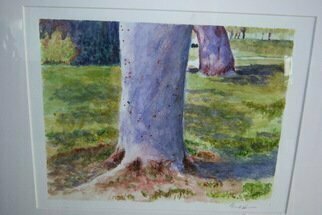 Armineh Bakhtanians;  Focused  At The Park, 2010, Original Watercolor, 14 x 11 inches. Artwork description: 241  Image is appx. 11x14 in a wooden black frame 16x20 inches ...