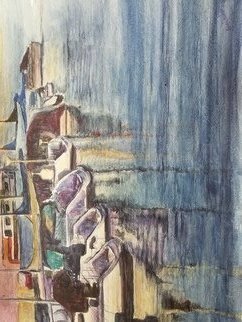Armineh Bakhtanians; Contemplating In Naples, 2021, Original Watercolor, 30 x 22 inches. Artwork description: 241 Insi3d by the beauty of Naples in Long Beach California. ...