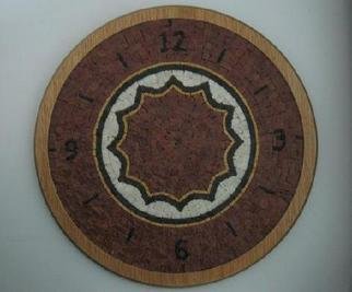Ahmad Rayyan; Red Wall Clock, 2009, Original Mosaic, 26 x 26 cm. Artwork description: 241  A wall clock made using marble and natural stone able to install a clock machine of your choice.frame is made using MDF laminated with oak wood layer, back is a 5mm playwood. ...