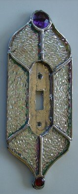 Arnold Cecchini, 'Light Switch Plate', 2018, original Glass Stained, 9 x 22  x 2 cm. Artwork description: 1911 Materials used to construct items are stained glass, mirror, copper, and lead.  Ownersor Renters just remove your old switch plate with your new one, it will fit.  Make sure you measure the size of this item and compare the area you wish to place the item.  All ...