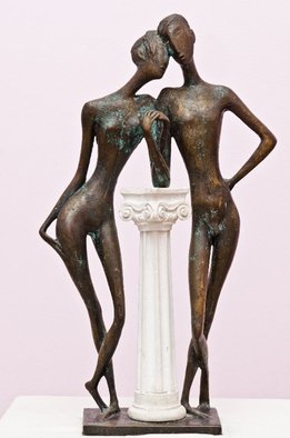 Zakir Ahmedov; Tenderness, 2002, Original Sculpture Bronze, 62 x 35 cm. Artwork description: 241  Tenderness 2002 year. bronze 62x35x15sm. ...