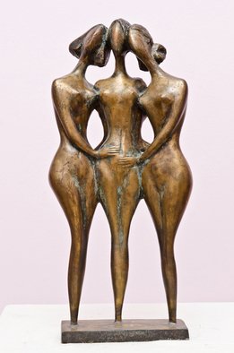 Zakir Ahmedov; Three Friends, 1999, Original Sculpture Bronze, 56 x 28 cm. Artwork description: 241  Three friends 1999year. bronza. . 56x28x16cm...
