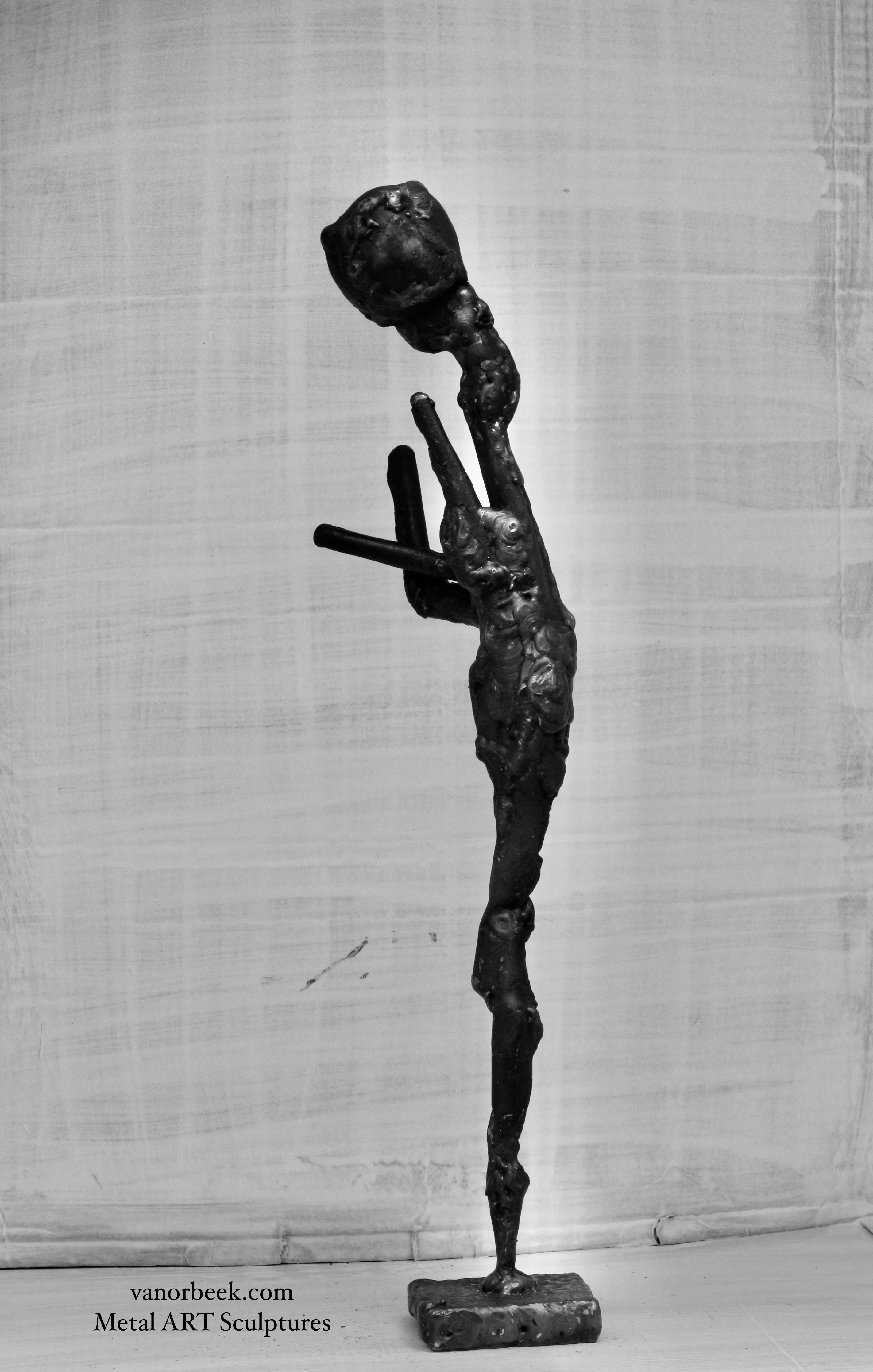 David Vanorbeek; Praying Mantis, 2021, Original Sculpture, 46 x 10 cm. Artwork description: 241 Abstract Praying Mantis...