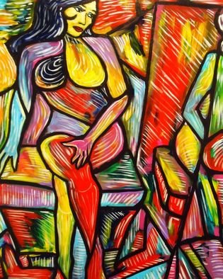 Oscar Galvan; Ojos Extranos, 2012, Original Painting Acrylic, 30 x 40 inches. Artwork description: 241     Strangers Eyes/ Popart/ Impressionism/ Female/ Heart/ Soul/ Picasso/ Manet/ Galvan/ Beauty/ Portrait   ...