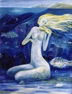 Izya Shlosberg; Mermaid VI, 2003, Original Painting Oil, 20 x 26 inches. 