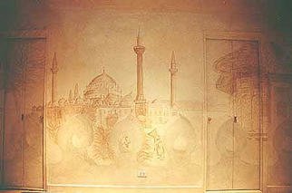 Jean Charles Dicharry; Istanbul, 2003, Original Painting Other, 14 x 9 feet. Artwork description: 241 Orientalist landscape of Istanbul. One of four walls. Preparation work was a collage inspired by 19 century etchings. Diluted pigments in acrylic medium and varnish. Ageing techniques for authenticity ...