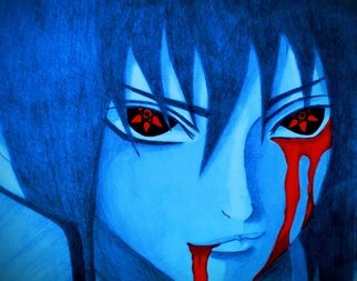 Gurpreet Singh; Uchiha Sasuke, 2019, Original Animation, 8 x 7 inches. Artwork description: 241 Uchiha sasuke with awakened mangekyou sharingan...