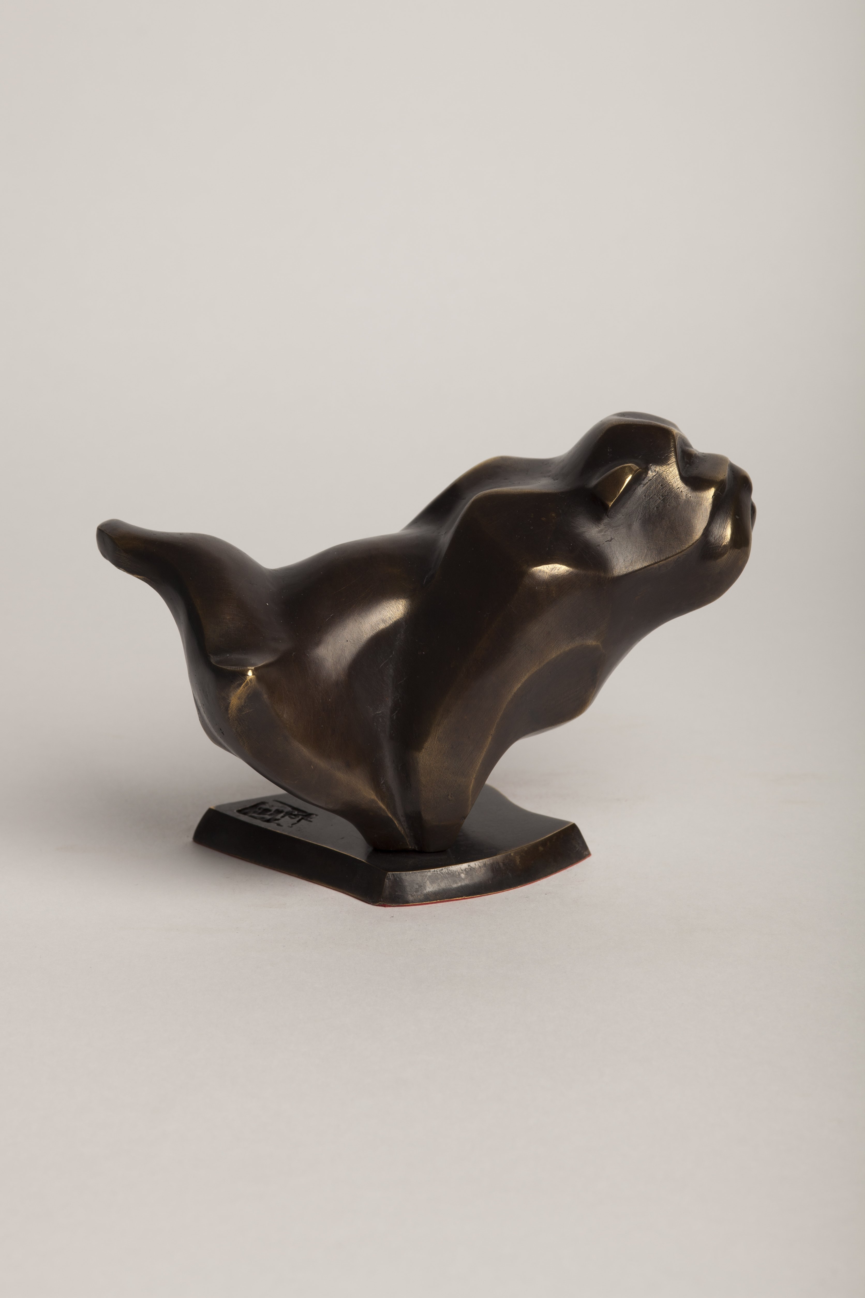 Veaceslav Jiglitski; Bulldog, 2018, Original Sculpture Bronze, 6.7 x 7 inches. Artwork description: 241 This sculpture signifies true friendship between man and his best friend. ...