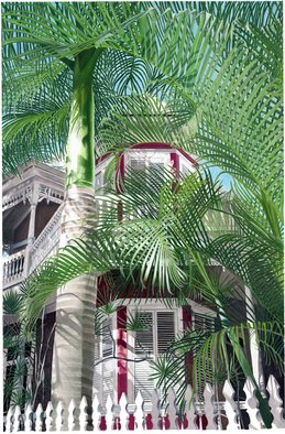 John Canning; Victorian Palms, 2000, Original Watercolor, 20 x 30 inches. Artwork description: 241  Limited Edition, signed & numbered Giclee'reproduction on 300lbs. archival watercolor paper.  ...