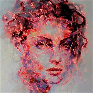Michael Todd; Jackie, 2018, Original Digital Drawing, 1 x 1 inches. Artwork description: 241 sensual, sexy, woman, pink, maroon, portrait, abstract impression ...
