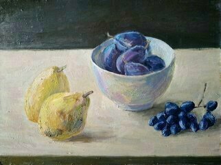 Igor Matselik; Pears, 2020, Original Painting Oil, 40 x 30 cm. Artwork description: 241 oil, cardbord...