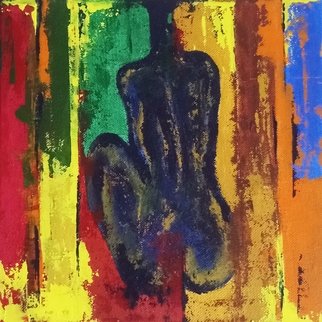 Prayag Jadhav; Fit In, 2020, Original Painting Acrylic, 8 x 8 inches. Artwork description: 241 This painting contains a human figure in a female form sitting into a society that is contrast to her own ways of life. This person here is trying to Fit In the society around her. ...