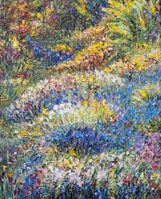 Danko Merin; Garden 2, 2015, Original Painting, 37 x 45 cm. Artwork description: 241 The artwork is painted in the oil on canvas technique. In the manner of an impressionist landscape, full of colours and fine strokes that complete the composition of the painting. In the trees and flowers through the colours you can feel a light breeze that vibrates in ...