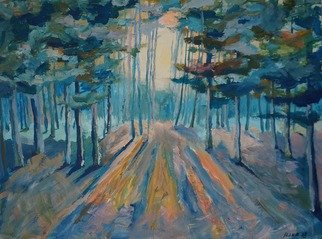 Tatiana Ilina; Winter Forest, 2018, Original Painting Acrylic, 48 x 35 cm. Artwork description: 241 plants, sun, sunlight, tree, winter, winter forest, forest, Garden...