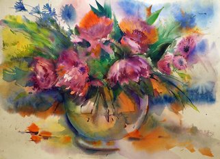Igor Misyats; Flowers, 2018, Original Watercolor, 50 x 70 cm. Artwork description: 241 Watercolor on Paper.Original painting on 100  cotton paper  300gsm . ...