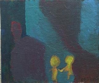 Palle Adamos Finn Jensen, 'Sister And Brother', 2004, original Painting Acrylic, 50 x 51  x 1 cm. Artwork description: 1758 This is the love between my sister and me....