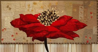 Irina Fomina; The Big Poppy, 2012, Original Fiber, 120 x 55 cm. Artwork description: 241   A fiber wallhanging from the project 