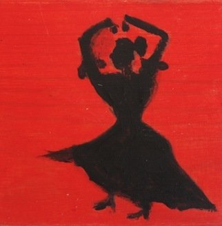 Roger Cummiskey; Spanish Dancer   SOLD, 2013, Original Painting Oil, 6.4 x 6 cm. Artwork description: 241  Based on Flamenco dancing. ...