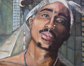 Sue Conditt; Tupac City, 2016, Original Painting Acrylic, 16 x 20 inches. Artwork description: 241   dead rappers, rap music, gangsters, NWA, black thugs attitude parental advisory popular rap  ...
