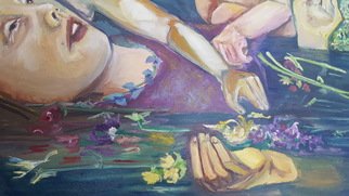 Stephanie  Cain; Ophelia As Mother Detail, 2015, Original Painting Oil, 40.2 x 30.2 inches. Artwork description: 241 detail of brushwork...