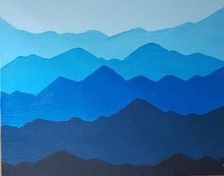 Natalya Sintsova; Mountains, 2019, Original Painting Acrylic, 25 x 20 cm. Artwork description: 241 20x25cmpaintingsmallblueAcrilfogMountinsmonochromenature...