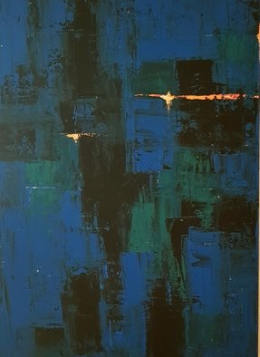 Natalya Sintsova; Rainy Evening, 2021, Original Painting Acrylic, 50 x 70 cm. Artwork description: 241 rainblacknessshadeshadowObsutityRveningdarkdarknessgloomlightsmurknight...