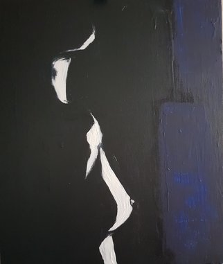 Natalya Sintsova; Shadow, 2019, Original Painting Acrylic, 50 x 60 cm. Artwork description: 241 paintingblackshadowsilhouettebodywomencanvasfemalefigurativegirlnakednight...
