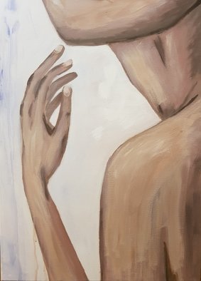 Natalya Sintsova; She, 2019, Original Painting Acrylic, 50 x 70 cm. Artwork description: 241 50x70cmpaintingprofileshebodywomencanvasfigurativegirlhandheadmannaked...