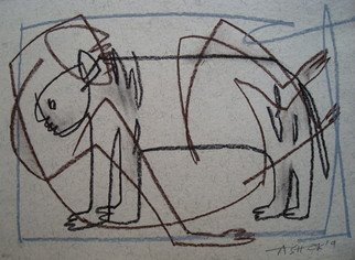 Ashok Kumar; Man And Animal, 2009, Original Drawing Other, 38 x 28 cm. Artwork description: 241     Human being with their environment    ...