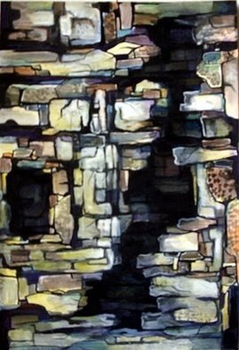 Ashok Revankar; Ruins II, 2008, Original Watercolor, 20 x 28 cm. Artwork description: 241  Creative ruins distortion in composition with water colour on paper to craete beauty. ...