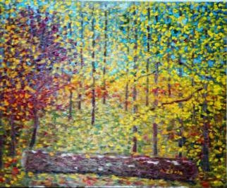 Aurelio Zerla, 'Fall day at Misty Mount', 2002, original Painting Oil, 28 x 24  x 1 inches. Artwork description: 1911 Thick oil paint on large canvas panel, depicting Fall foliage at Misty Mount Camp Grounds, Maryland. ...