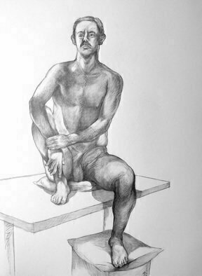 Austen Pinkerton, 'Indigo Number 8', 2019, original Drawing Graphite, 40 x 50  x 1 cm. Artwork description: 1758 life, drawing, nude, study, figure...