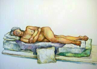 Austen Pinkerton, 'Reclining Nude No1', 2018, original Drawing Crayon, 560 x 420  x 10 cm. 
