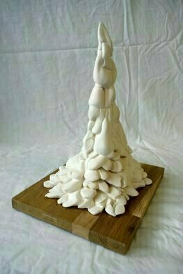 Austen Pinkerton; Spire, 2021, Original Sculpture Ceramic, 22 x 30 cm. Artwork description: 241 People climbing over eachother to reach what. . . . to reach nothing but empty space. ...