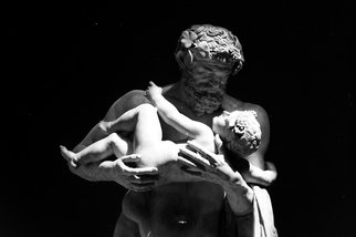 Alessandro Zanazzo; Silenio Con Dioniso, 1990, Original Photography Black and White, 40 x 30 cm. Artwork description: 241 From an original black and white negative film. Picture taken at the vatican Museums in Rome, Italy. This image shows the light shining from the new born Dionysus.Limited edition print , 1 10. Signed on the back. Handmade print on black and white paper. Available on several ...